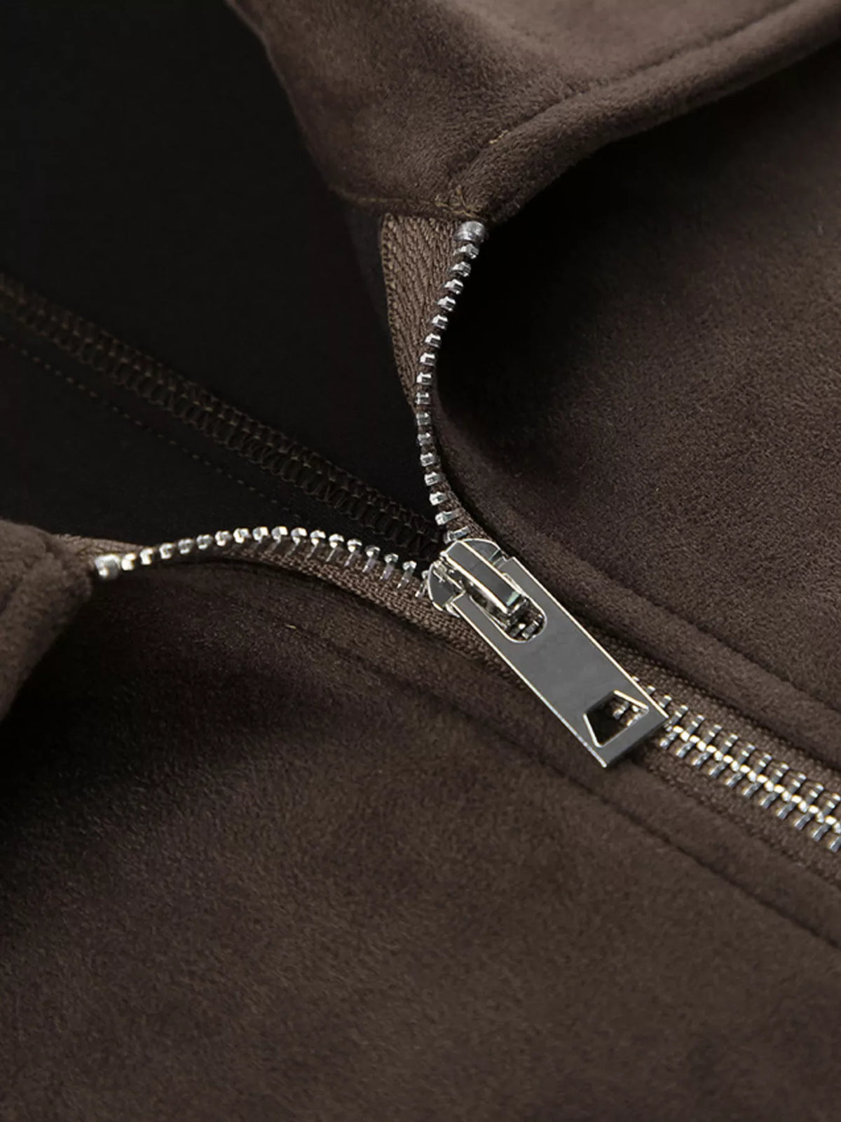 suede utility jacket with front pockets | dropsona - neutral - front view