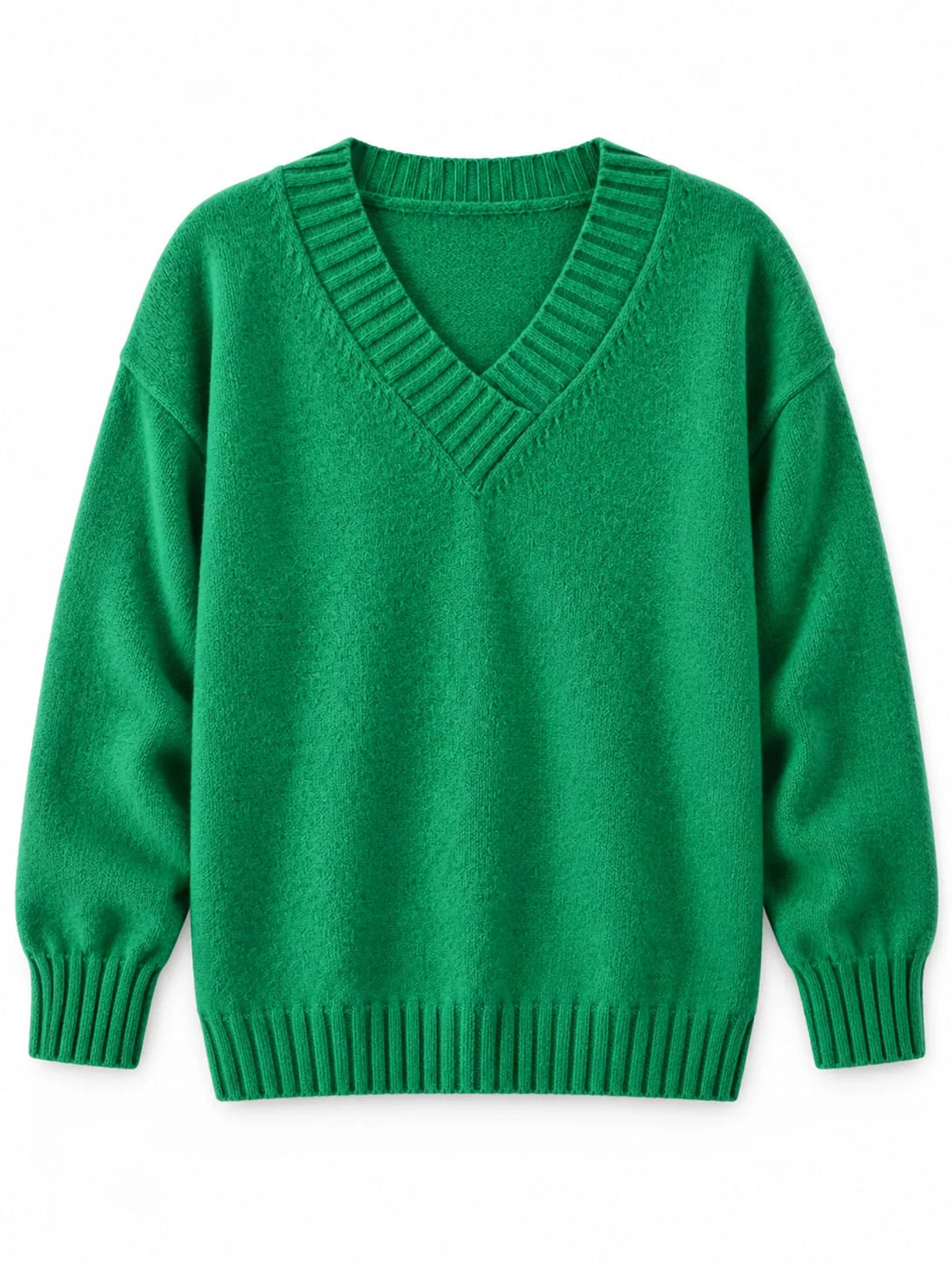 full size v-neck dropped shoulder sweater plus | dropsona - neutral - usage example