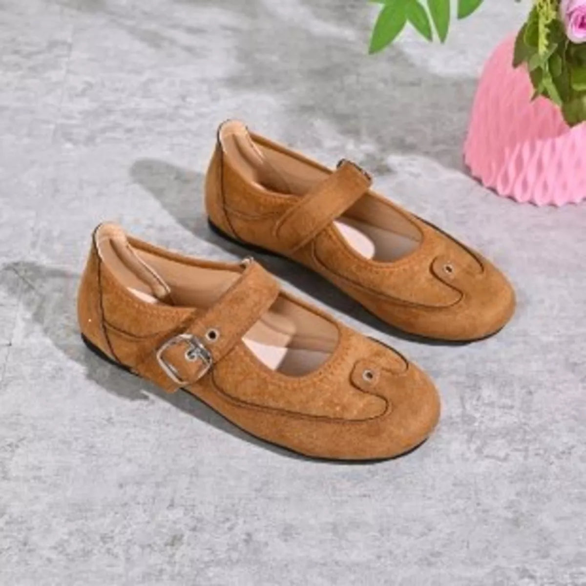 adjustable buckle strap slip-ons – classy ballet flats | dropsona - neutral - size reference