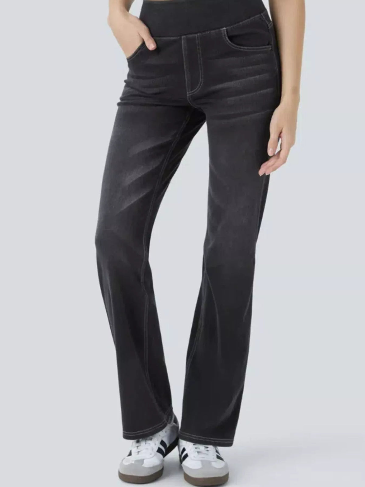 high waist slim fit jeans | dropsona 70% cotton, 30% polyester - neutral - material texture