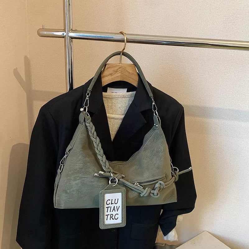 knot-detail shoulder bag – stylish sling | dropsona - neutral - size reference