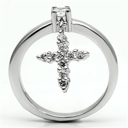 3w293 - rhodium brass ring with aaa grade cz in clear | dropsona - neutral - close-up detail