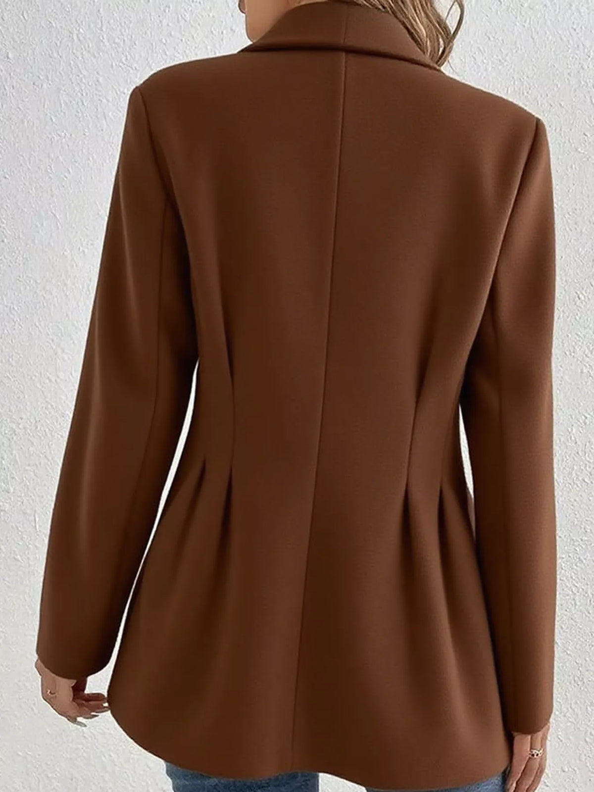 single-button shawl collar blazer | dropsona - neutral - usage example