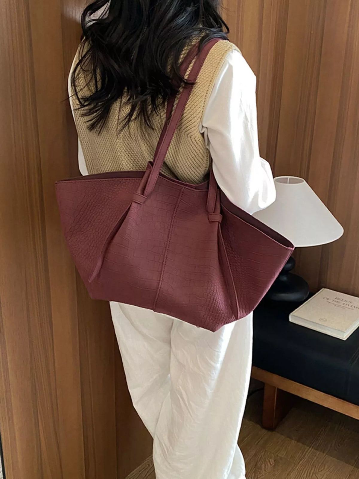 pu leather tote bag – stylish sling | dropsona - neutral - packaging