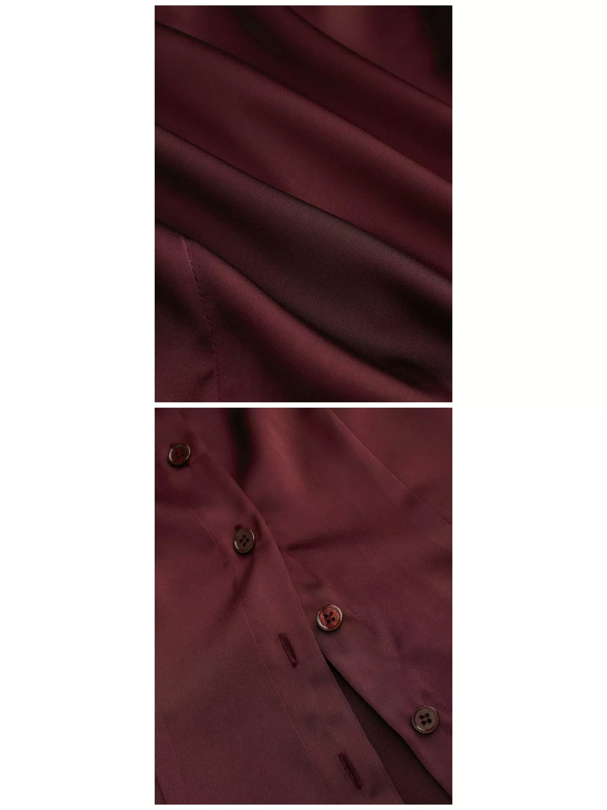 satin short sleeve button-down shirt | dropsona - neutral - size reference