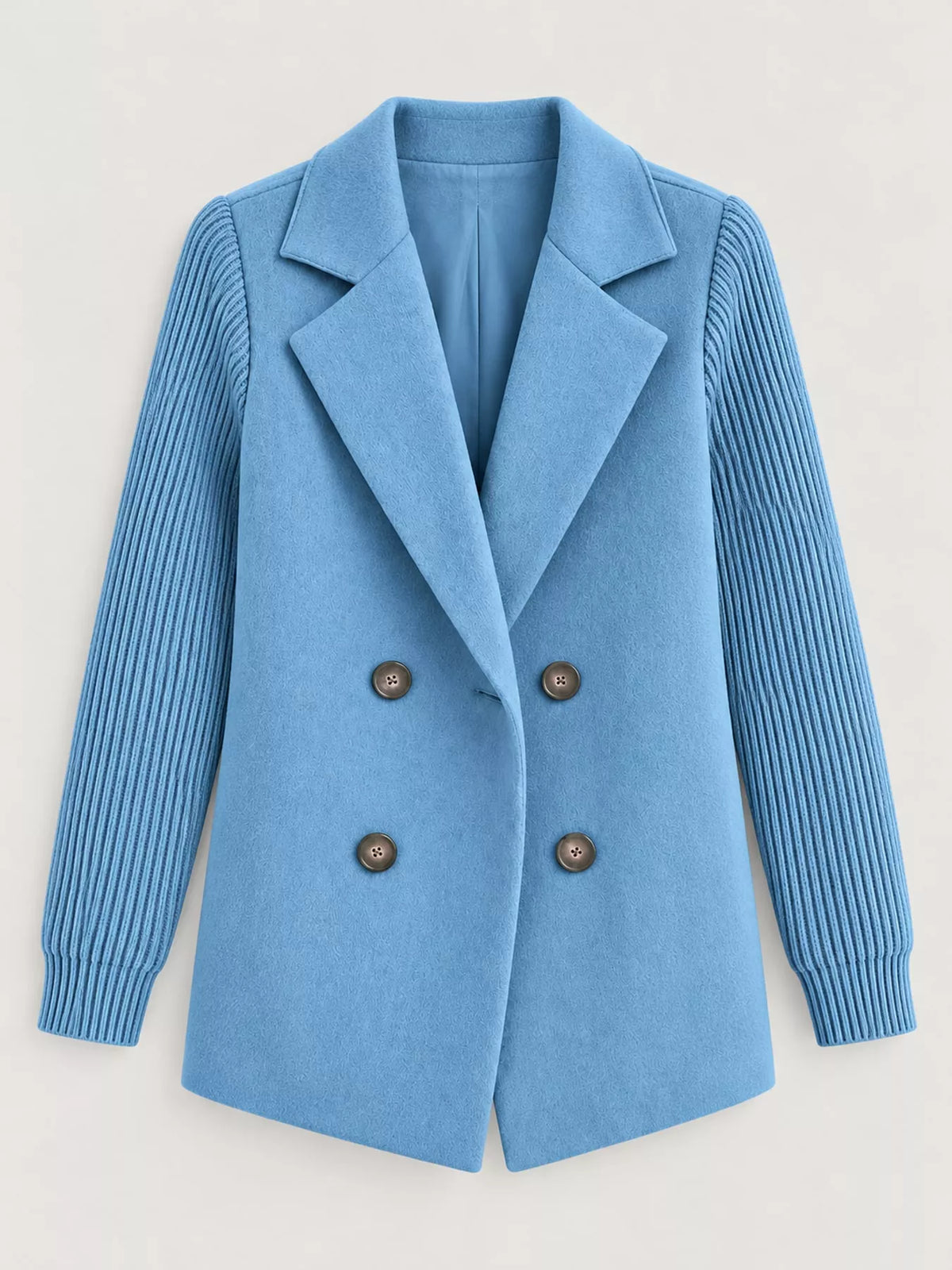 full size double-breasted lapel collar blazer plus | dropsona - neutral - usage example