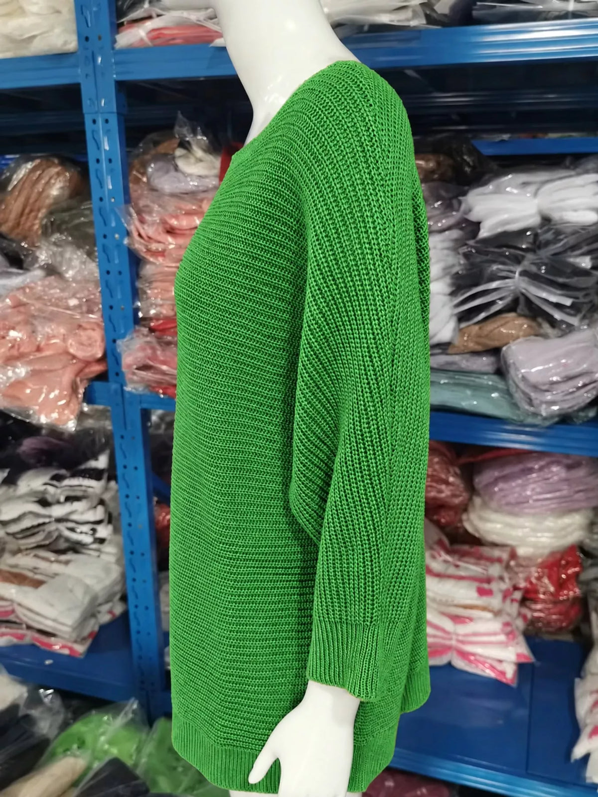 full size boat neck 3/4 sleeve sweater plus | dropsona - neutral - size reference