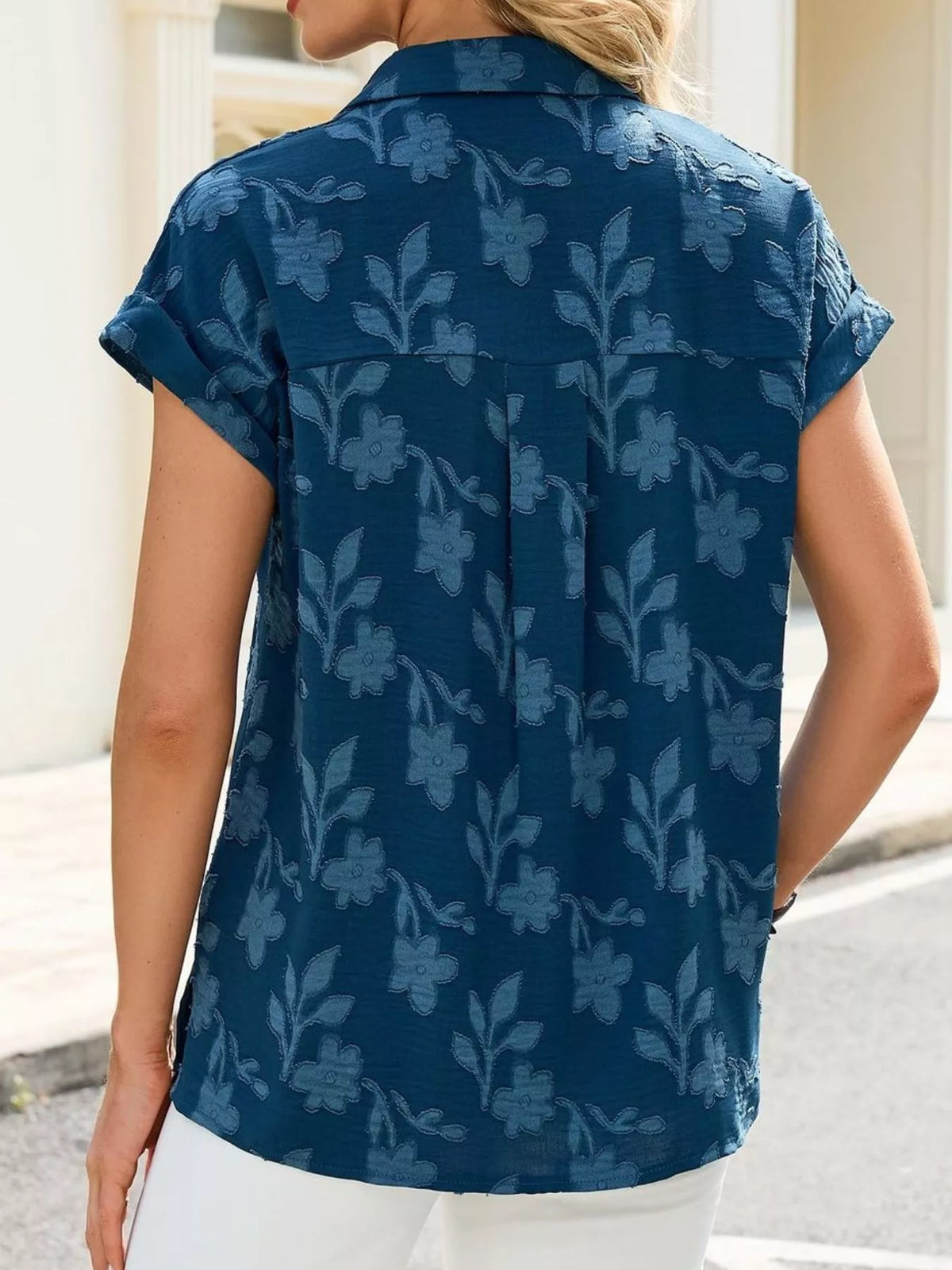 short sleeve button-down shirt – buttoned | dropsona - neutral - size reference