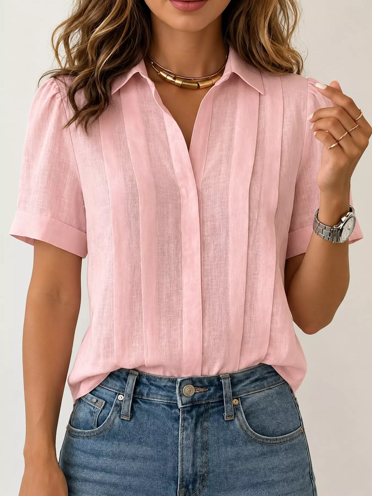 full size button up short sleeve shirt plus | dropsona - neutral - size reference