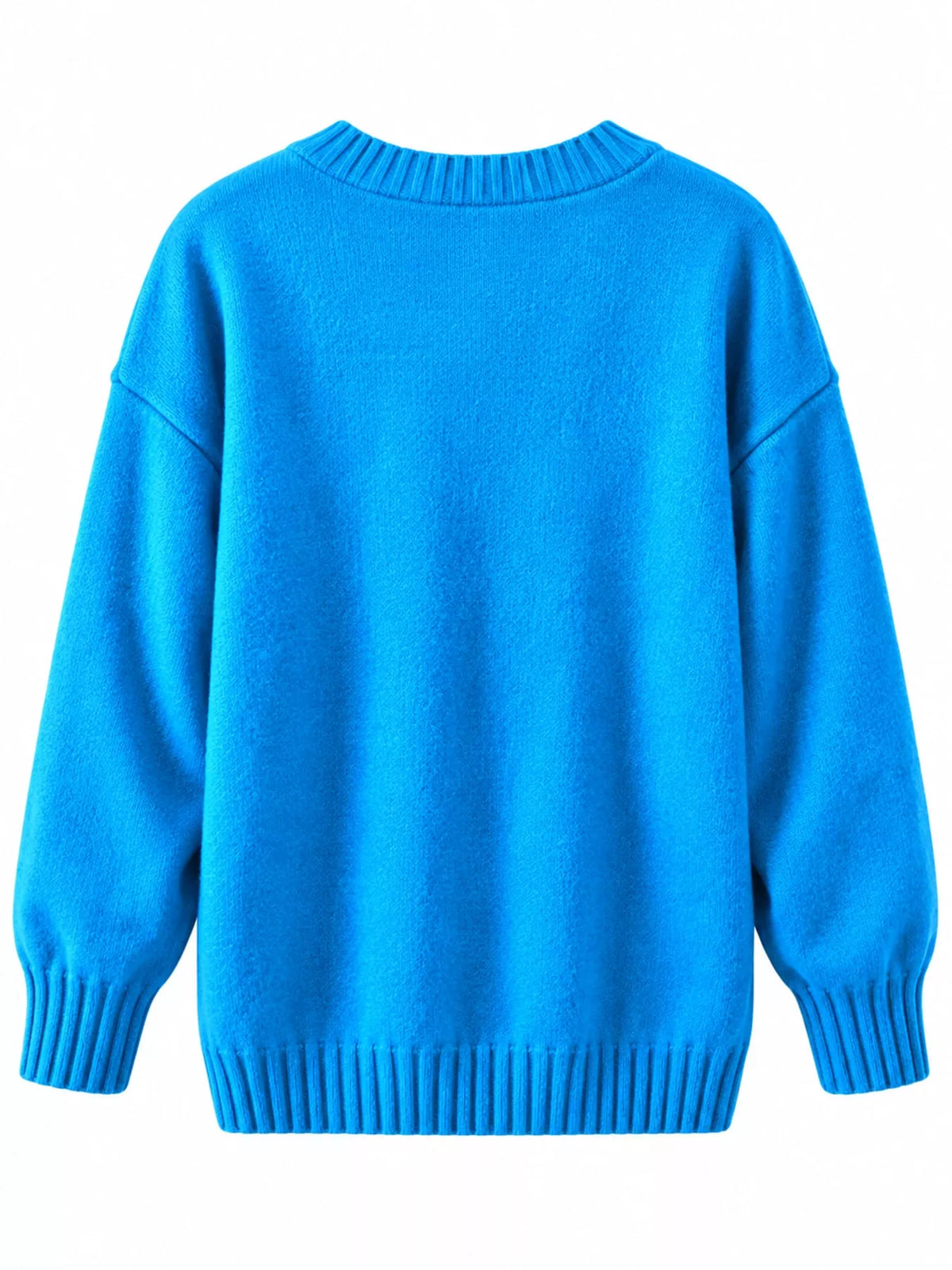 full size v-neck dropped shoulder sweater plus | dropsona - neutral - material texture