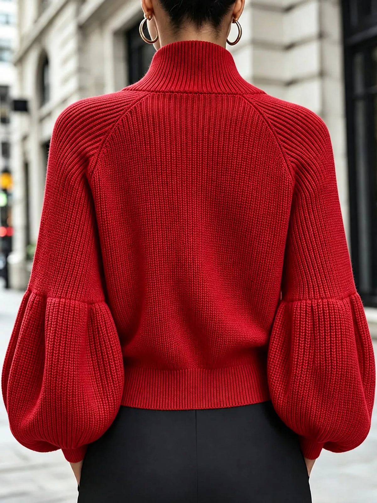 full size elegant ribbed knit zip-up cardigan with | dropsona - neutral - material texture