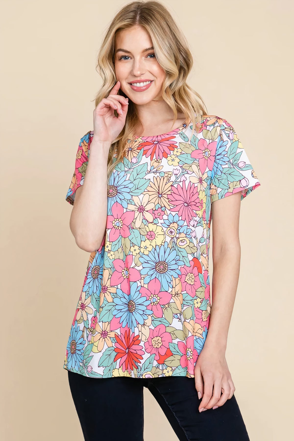 bombom floral short sleeve t-shirt - everyday wear