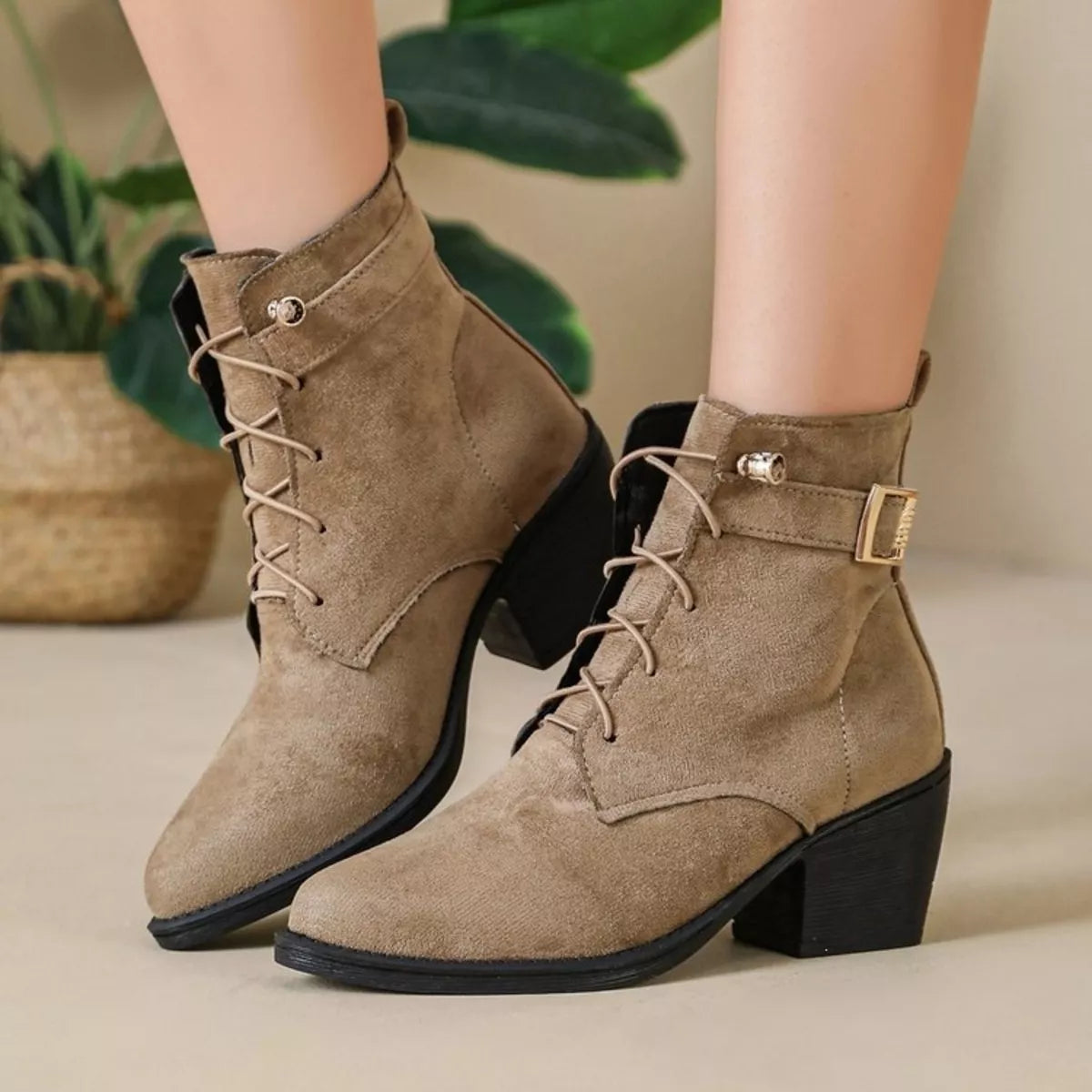 round toe block heels boots – classy ballet flats | dropsona - neutral - everyday use