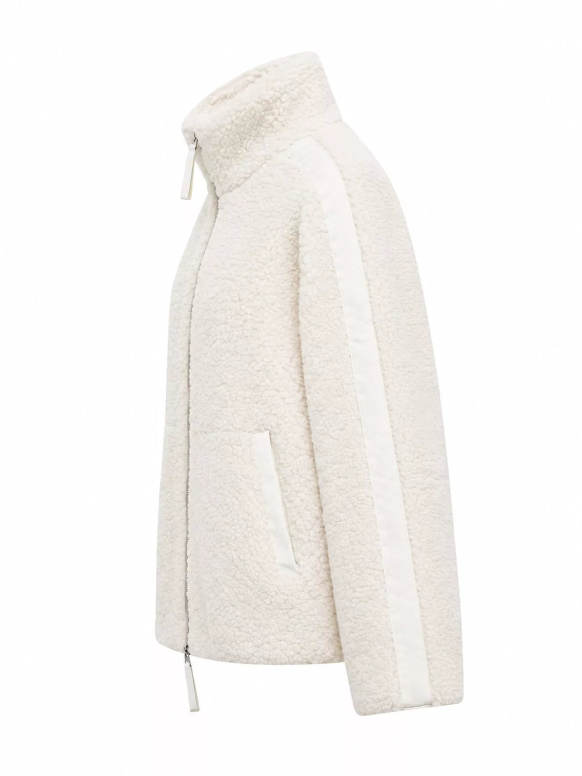 sherpa zip-up outerwear | dropsona - neutral - material texture