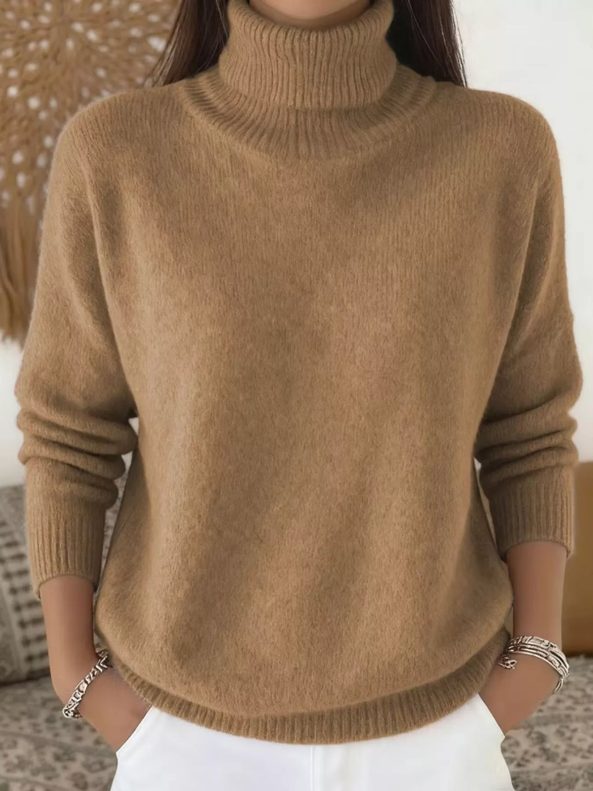 turtleneck long sleeve sweater – basic style | dropsona - neutral - packaging