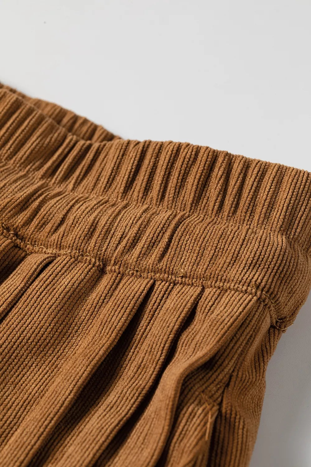 elastic waist wooden button placket ankle length wide | dropsona - neutral - usage example