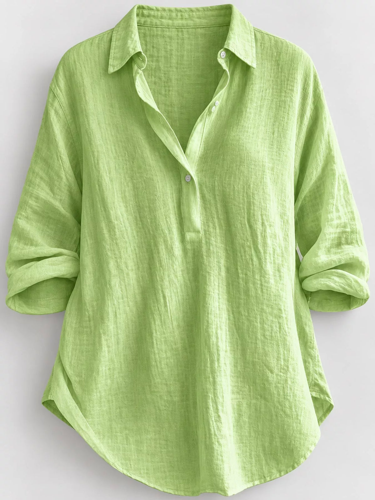 collared neck long sleeve blouse | dropsona - neutral - size reference