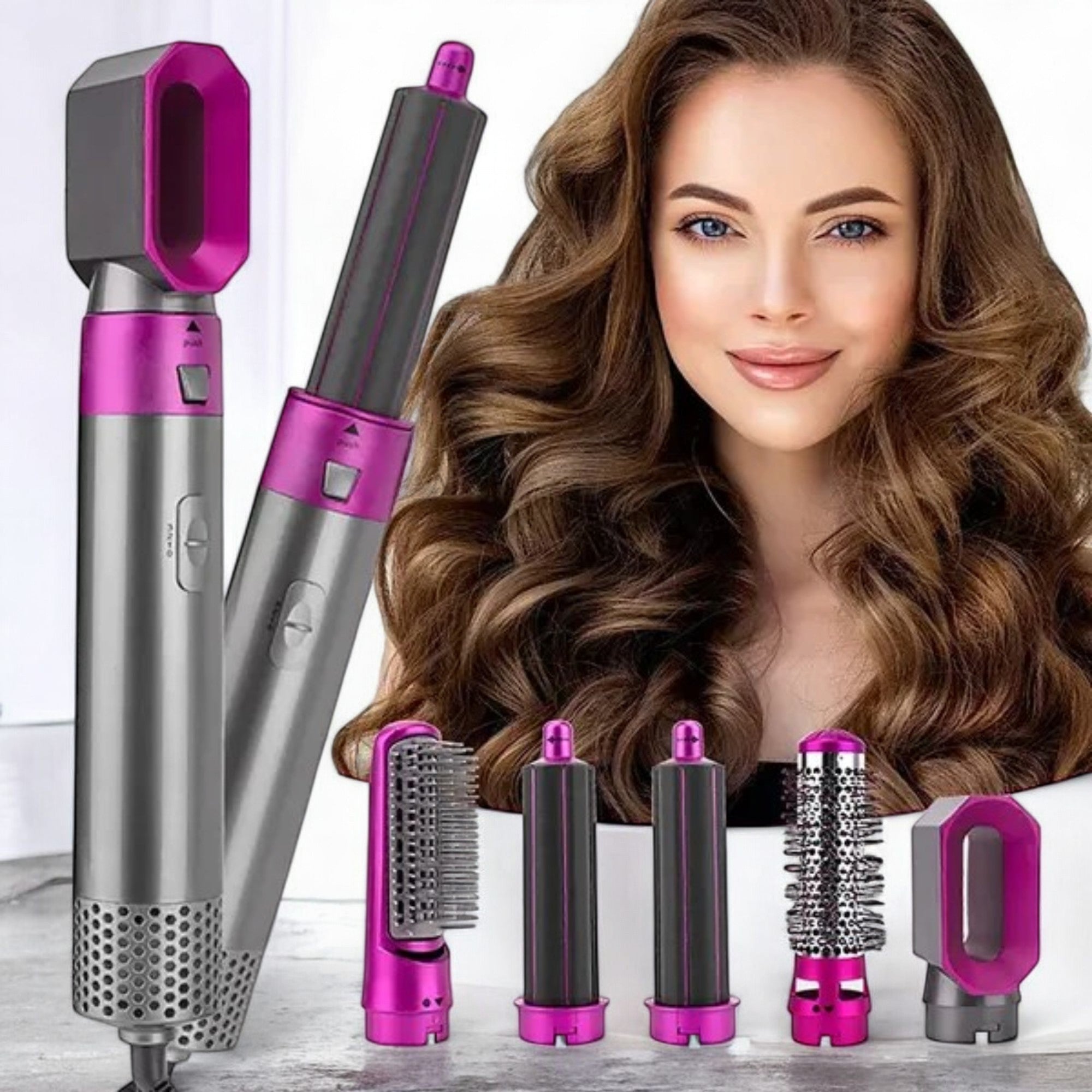 5 In 1 Multifunctional Hot Hair Brush With Dryer & Hair Curler Less - Urban style