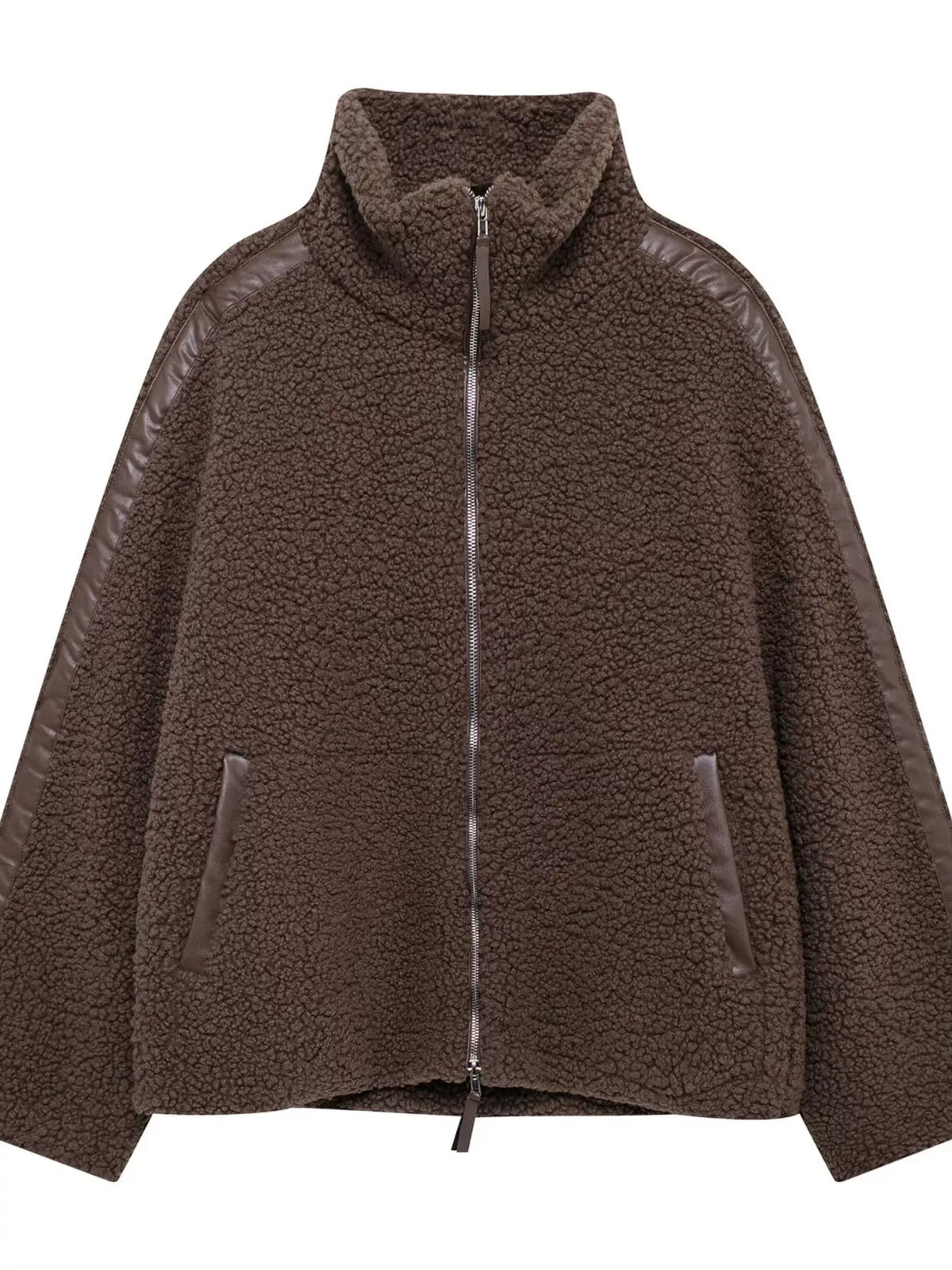 sherpa zip-up outerwear | dropsona - neutral - packaging