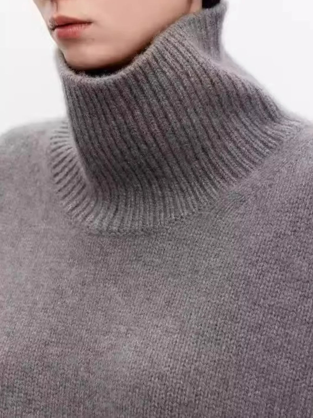 oversized turtleneck wool sweater | dropsona - neutral - packaging