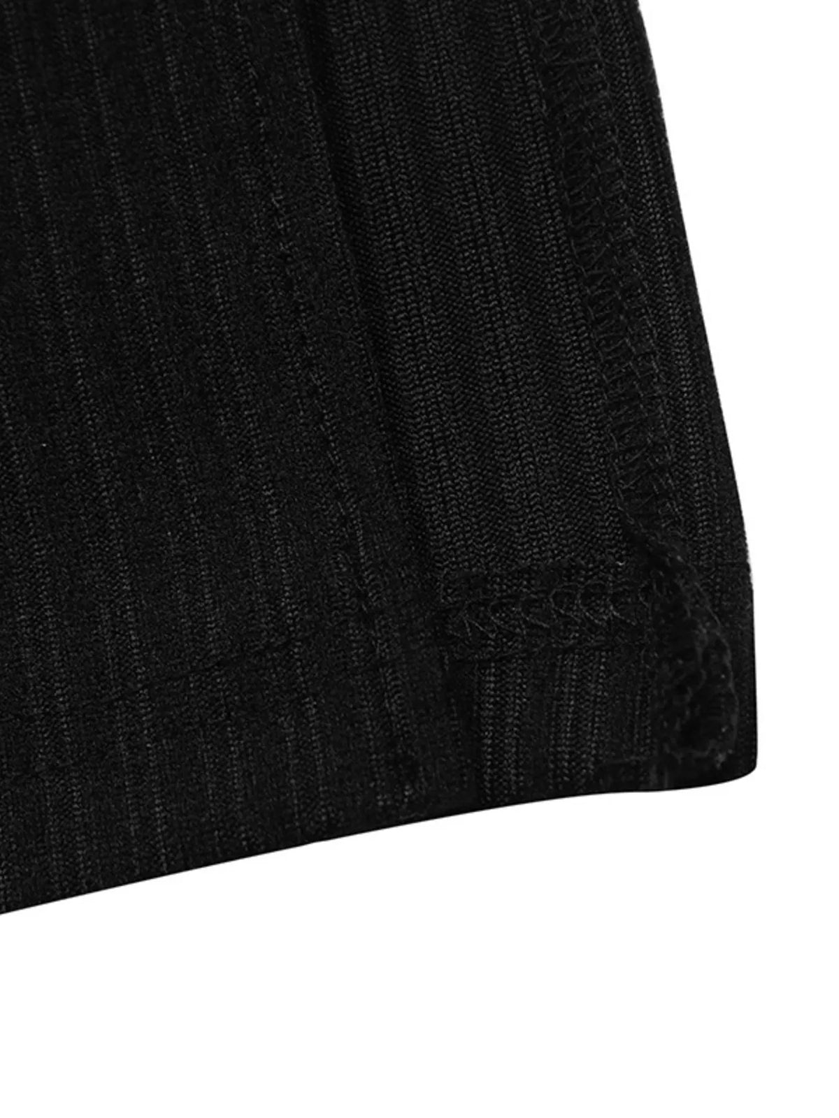 contrast trim ribbed knit dress – ribbed,slit | dropsona - neutral - material texture