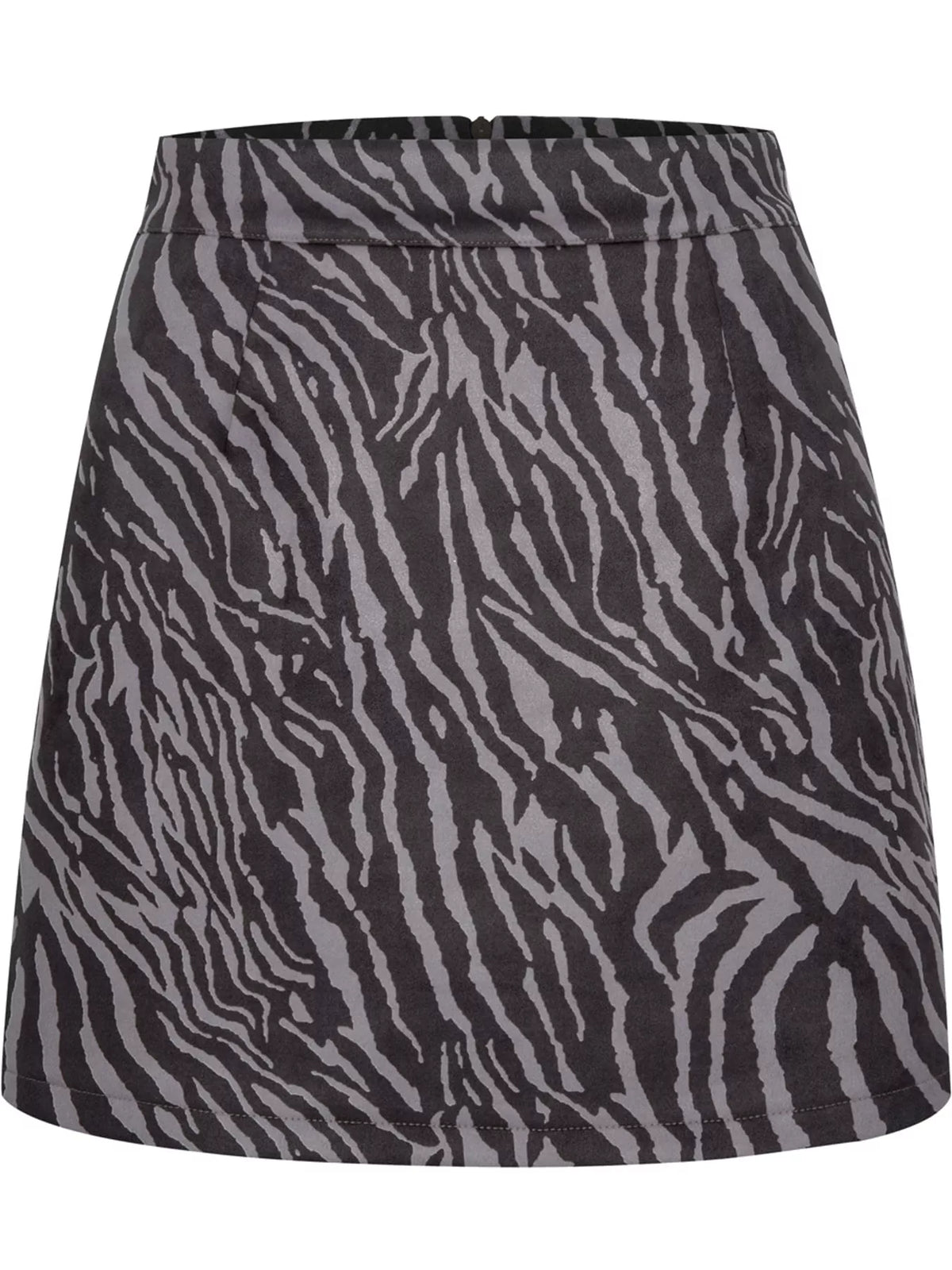 high-waisted slit skirt – zipper, slit, seam detail | dropsona - neutral - front view