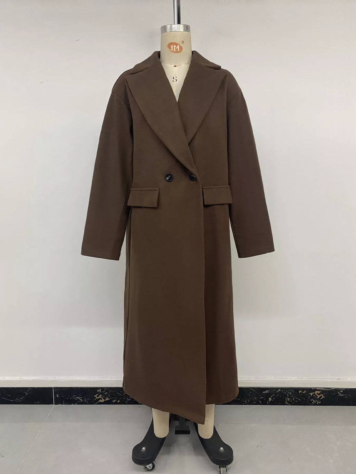 double-breasted longline coat – basic style | dropsona - neutral - usage example