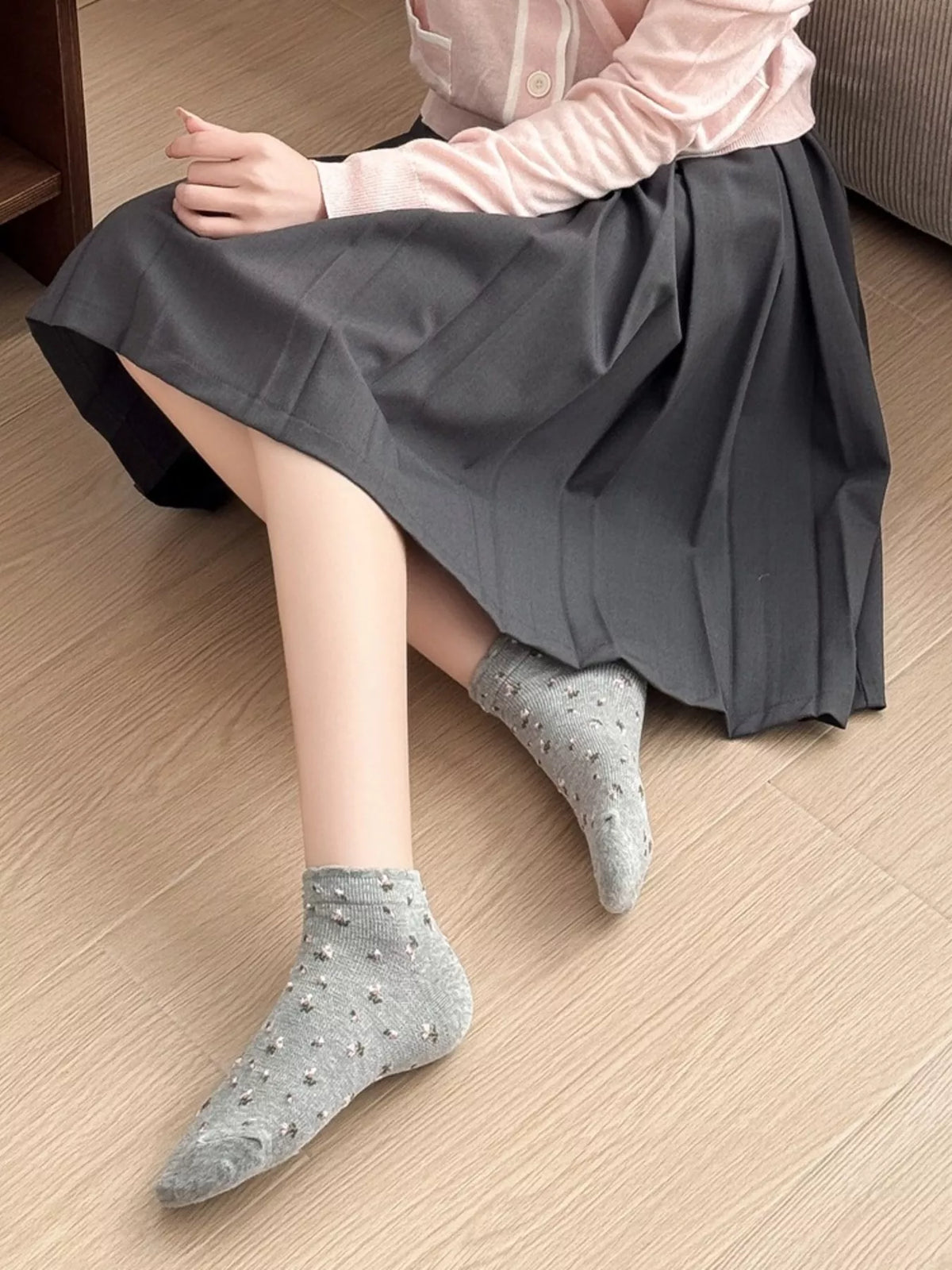 floral ankle socks – candy | dropsona cotton - neutral - everyday use