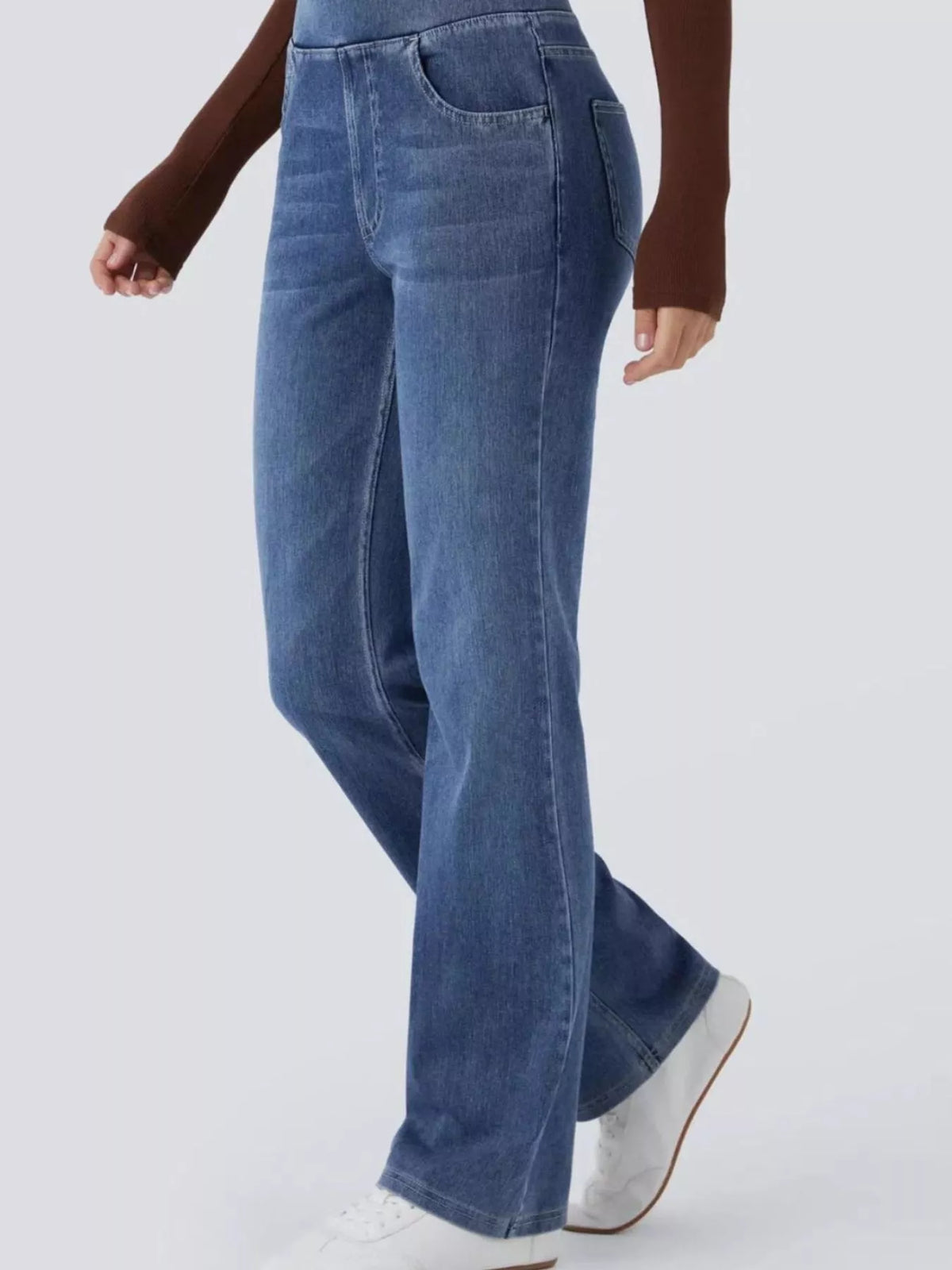 high waist slim fit jeans | dropsona 70% cotton, 30% polyester - neutral - material texture