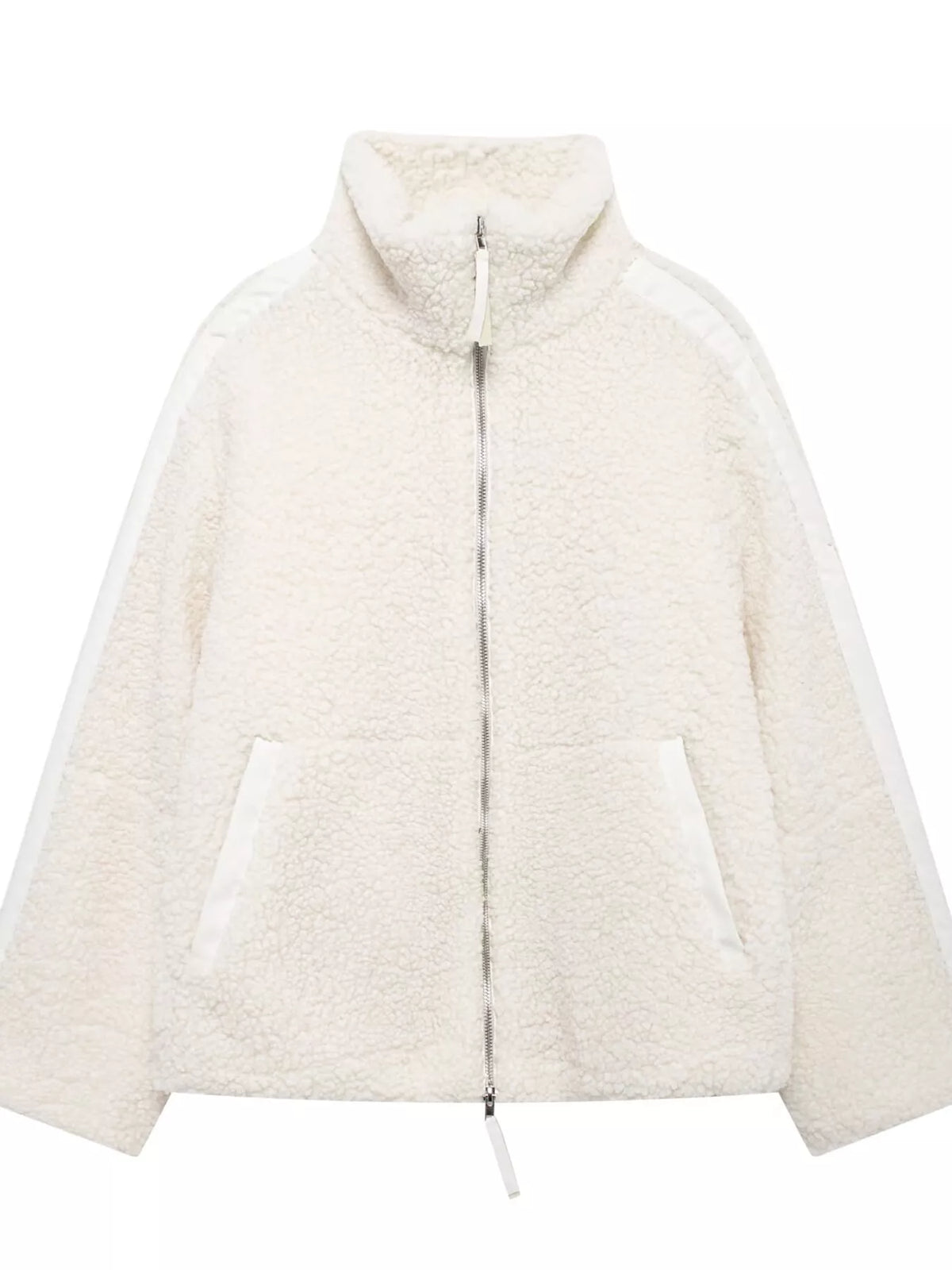 sherpa zip-up outerwear | dropsona - neutral - usage example
