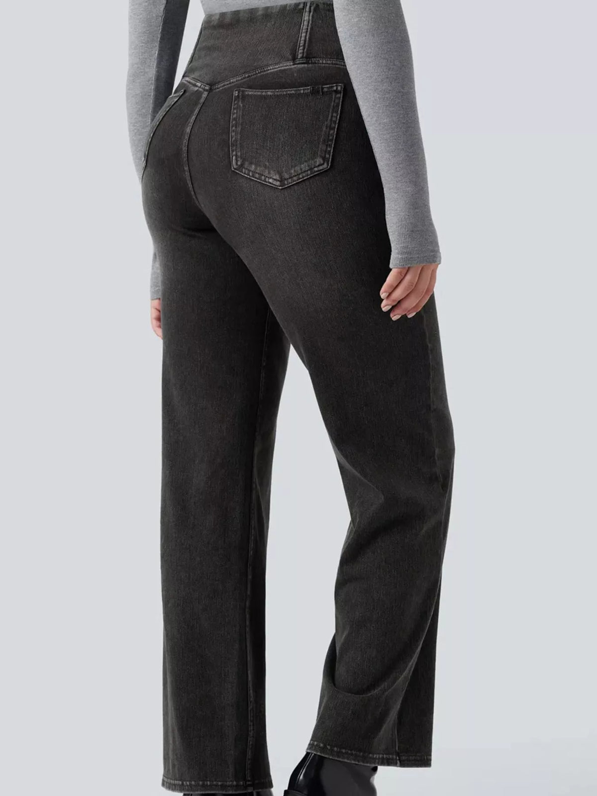 cat's whisker high-waisted cross-over waistband | dropsona - neutral - size reference