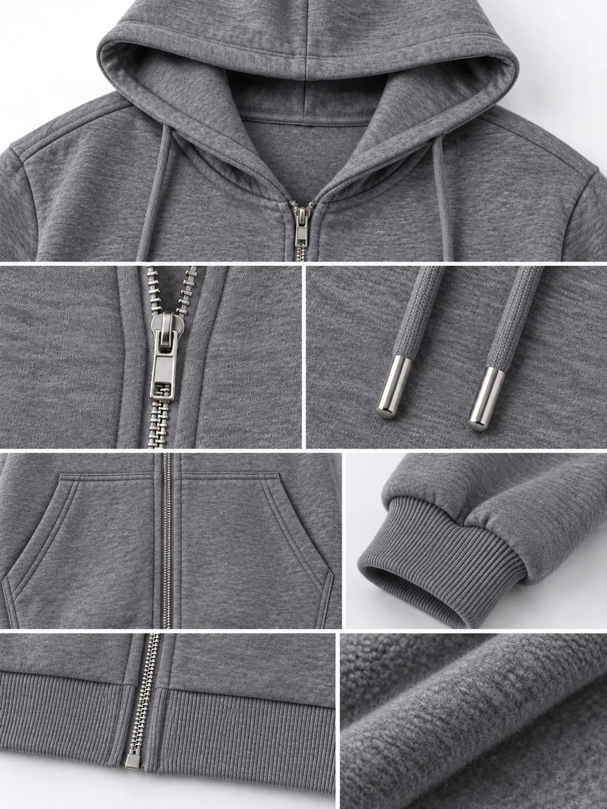 full size oversized zip-up hoodie plus | dropsona - neutral - material texture