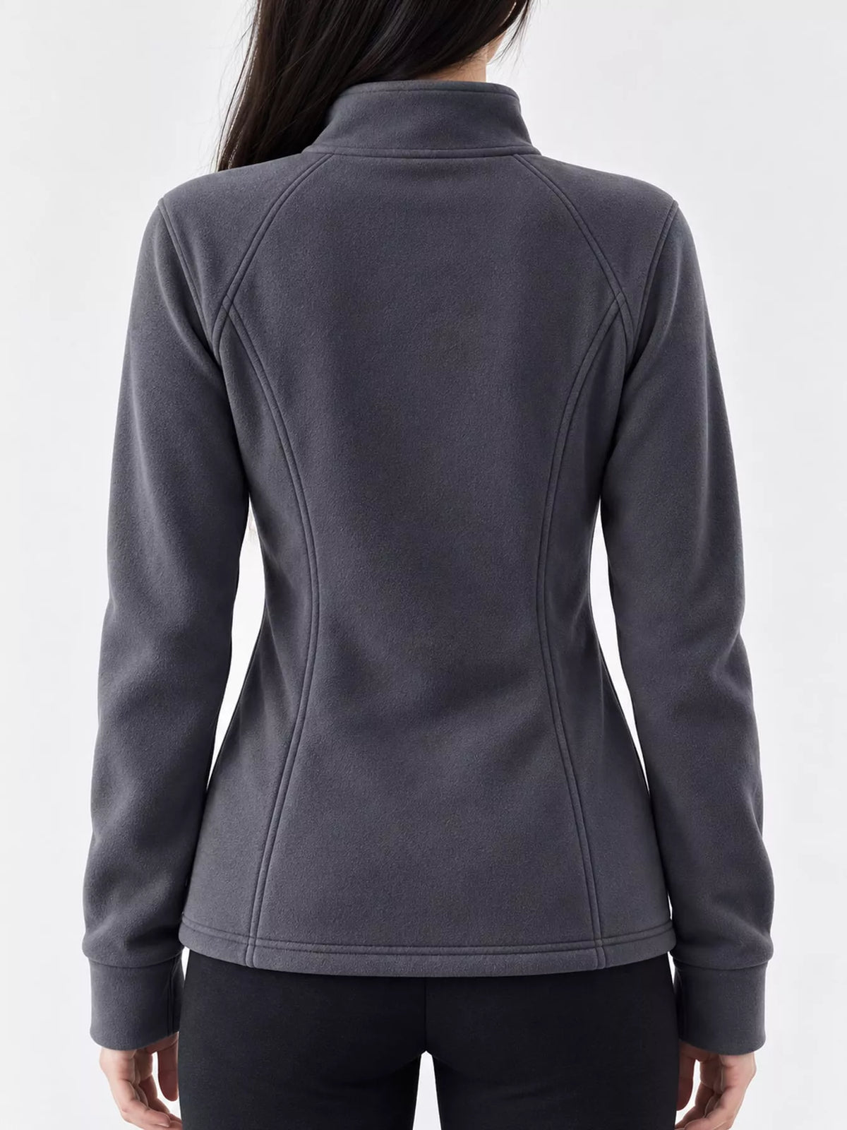 slim-fit full-zip active outerwear | dropsona - neutral - material texture