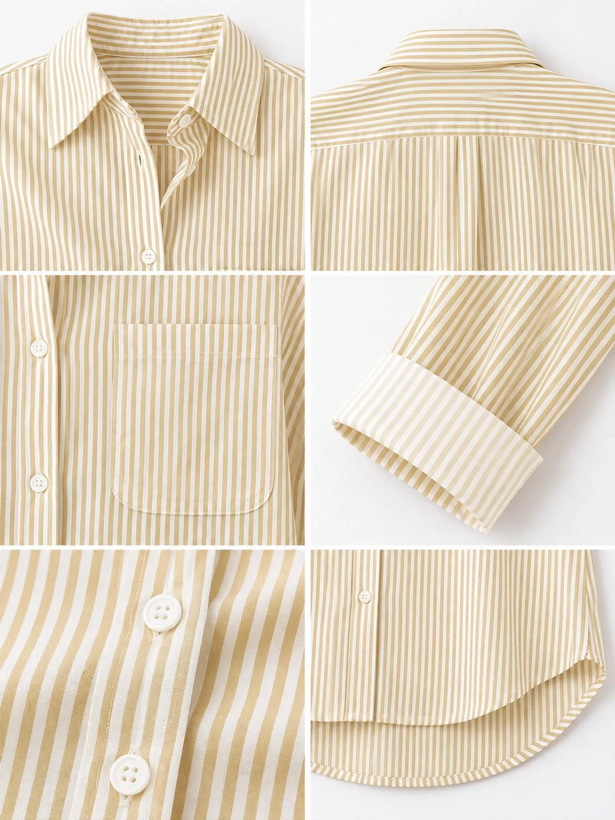full size striped button-down long sleeve shirt plus | dropsona - neutral - packaging