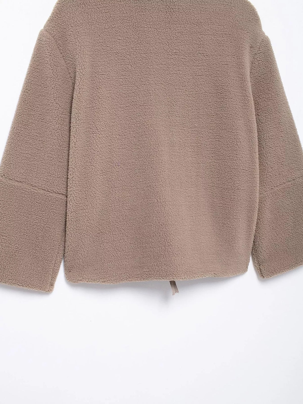 sherpa zip-up outerwear | dropsona - neutral - size reference