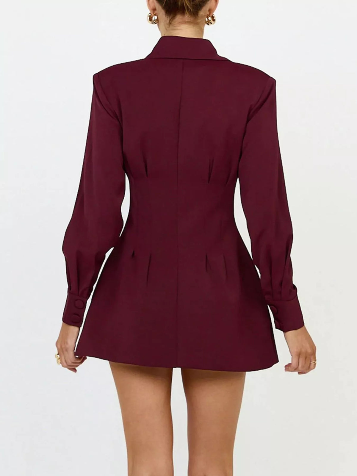 corset-style button-down blazer dress | dropsona - neutral - usage example