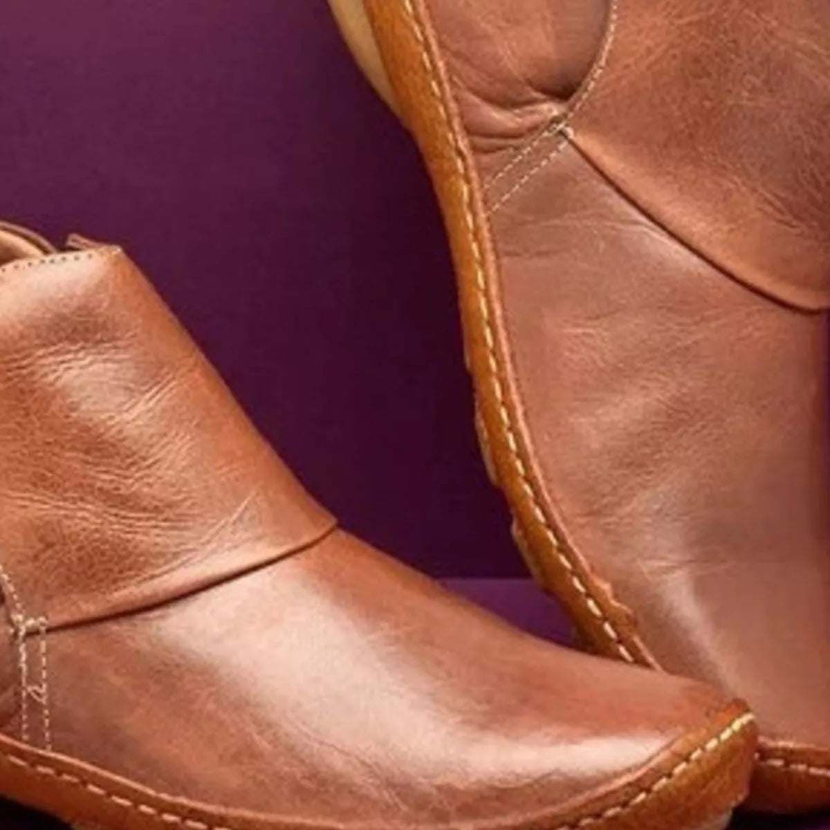 contrast strap detail ankle boots – dear monkey | dropsona - neutral - front view