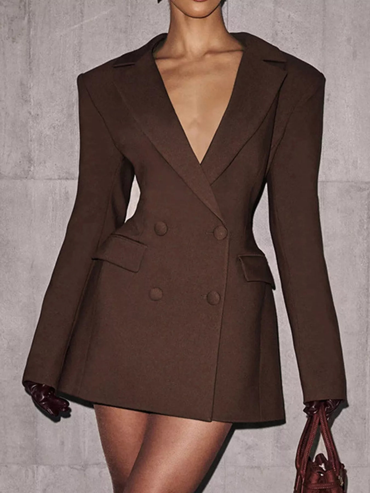 double-breasted blazer dress | dropsona - neutral - usage example