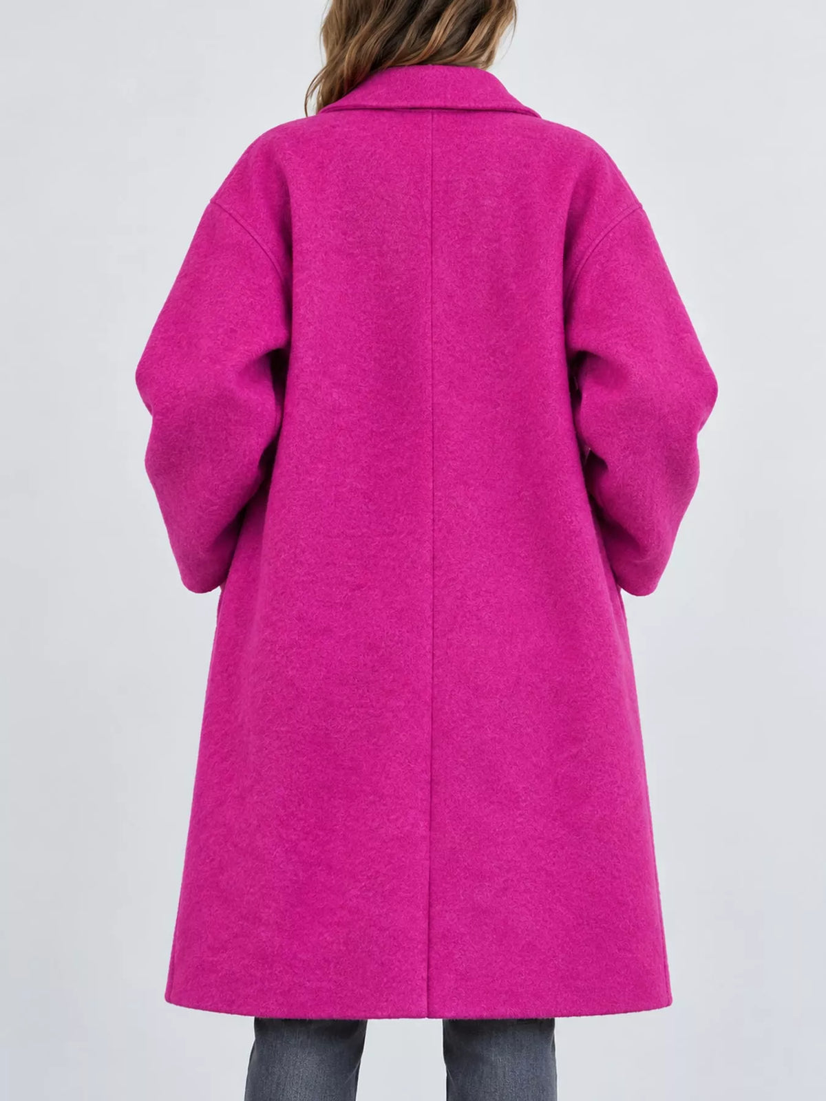 full size lapel collar one button coat plus | dropsona - neutral - usage example