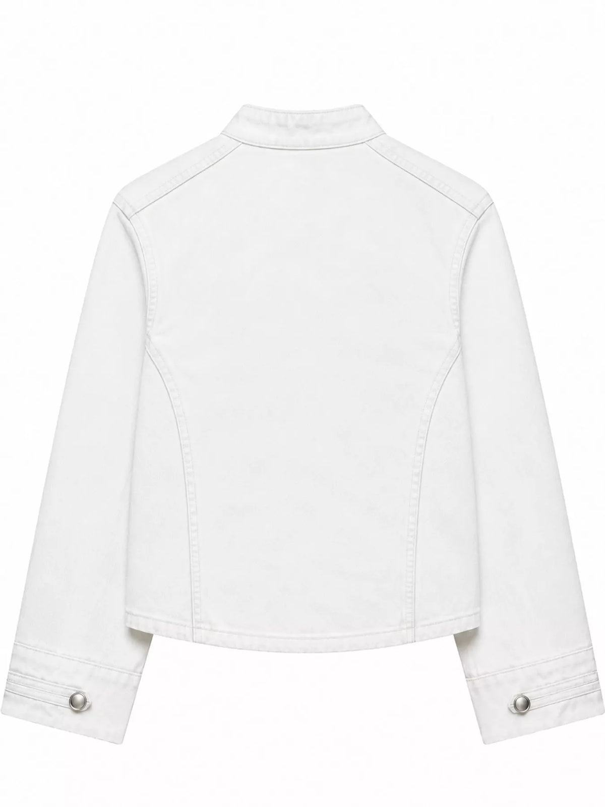 decorative button cropped denim jacket | dropsona - neutral - packaging