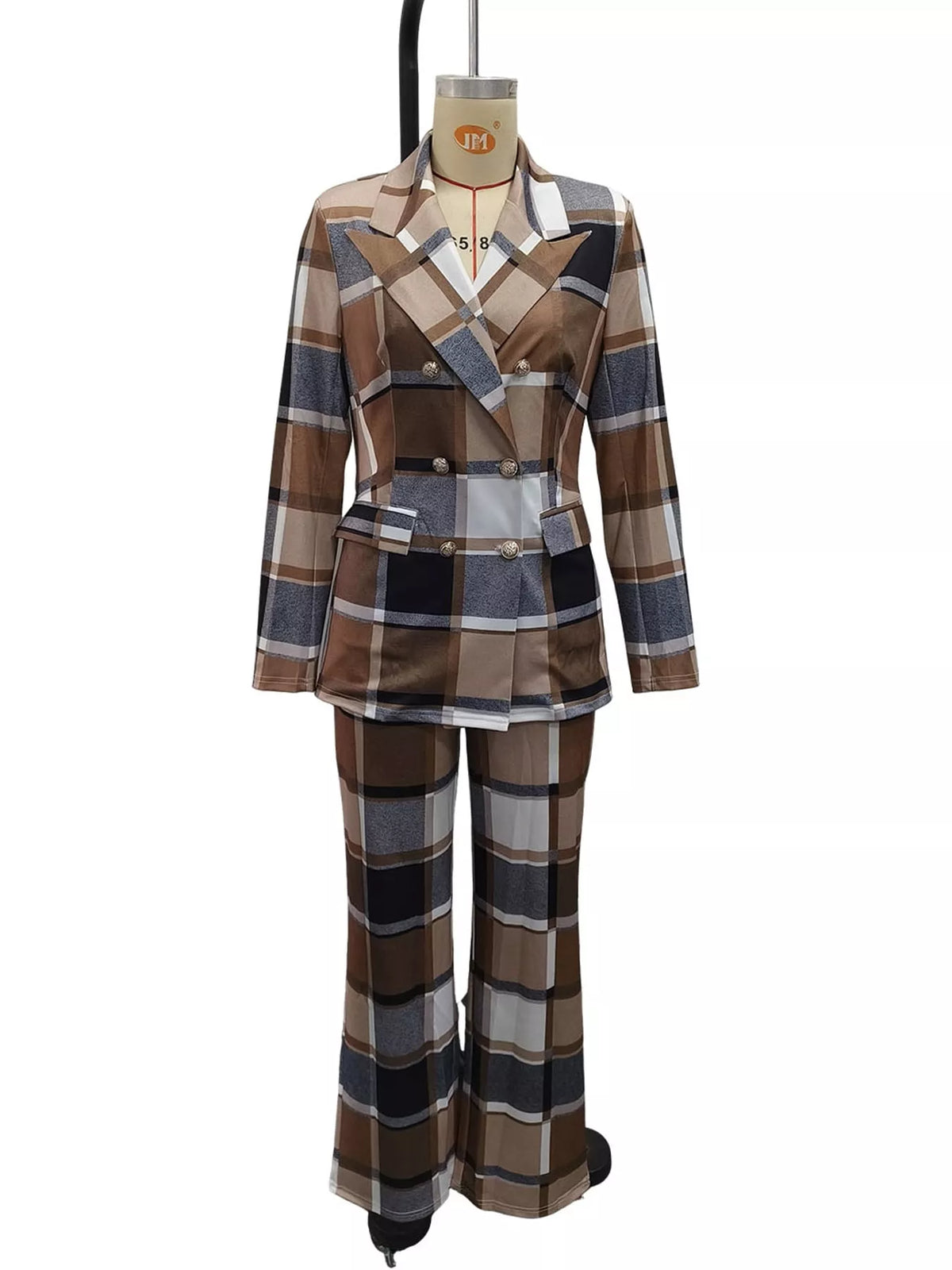 double-breasted blazer and pants set | dropsona - neutral - usage example