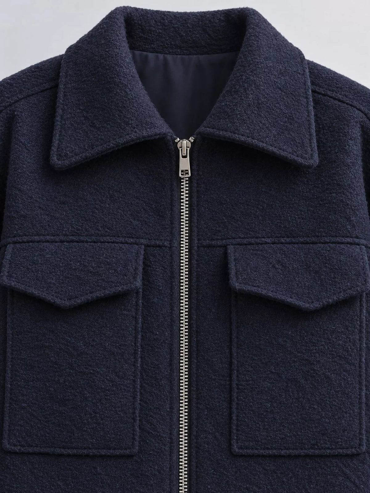 zip up cropped jacket – zipper,pocketed fit | dropsona - neutral - material texture