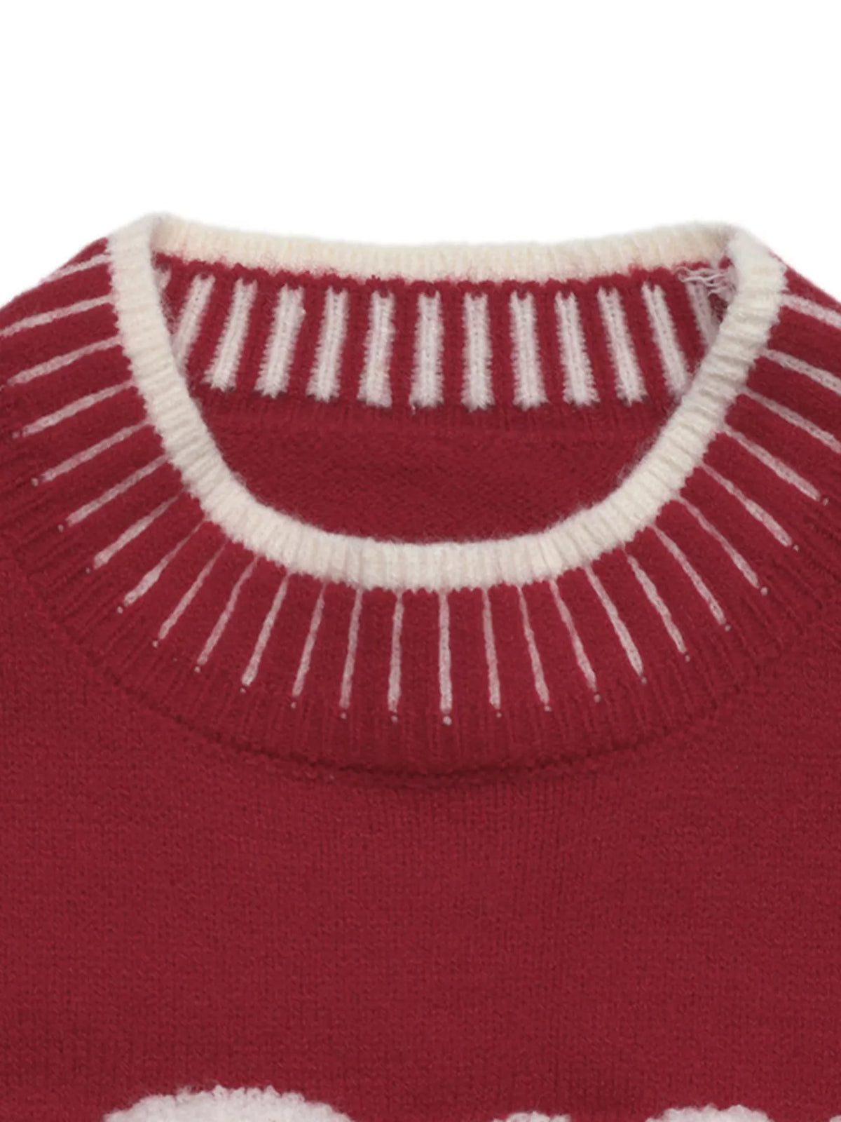 merry letter crew neck sweater – basic style | dropsona - neutral - front view