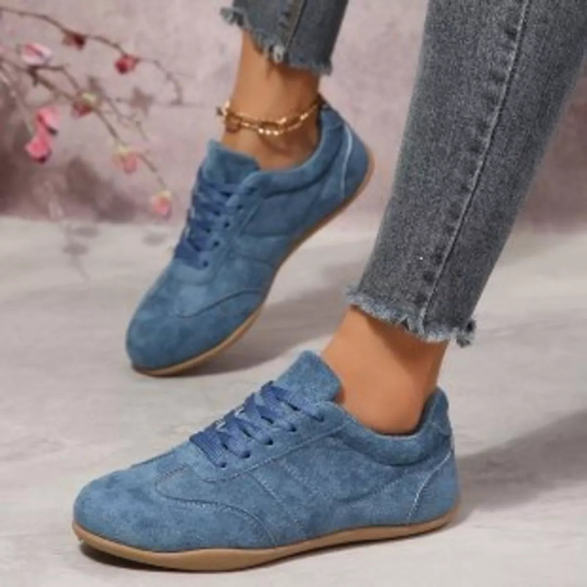 round toe lace up sneakers – classy ballet flats | dropsona - neutral - usage example