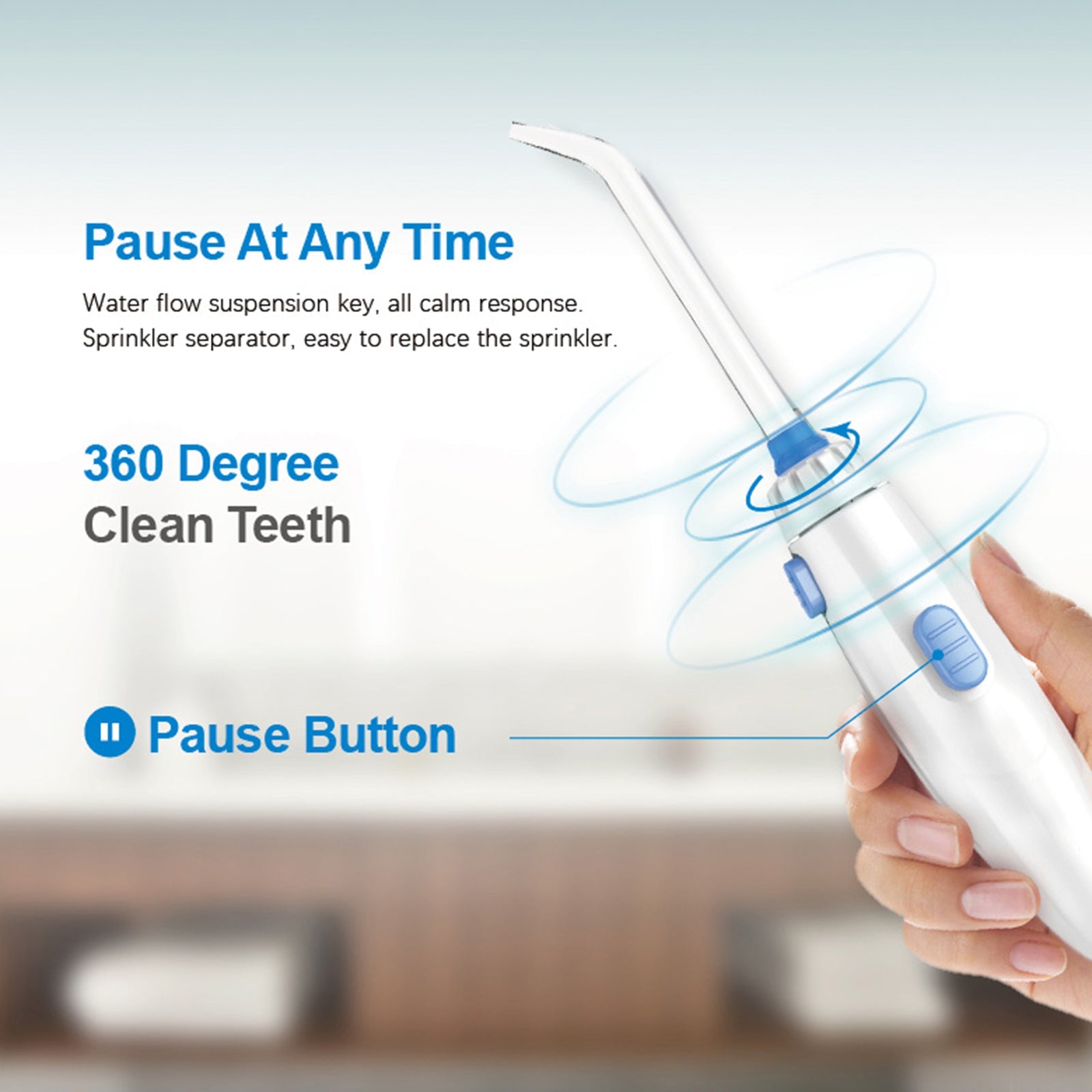 oral irrigator teeth water flosser waterproof 800ml vo | dropsona - neutral - front view