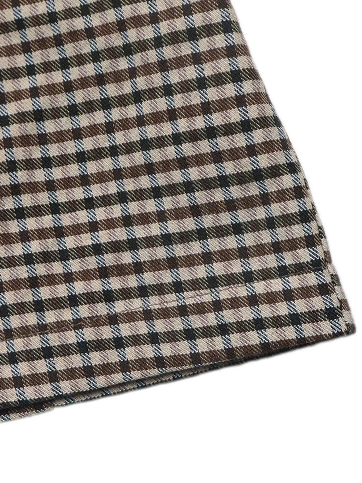 plaid lapel collar double-breasted blazer | dropsona - neutral - front view