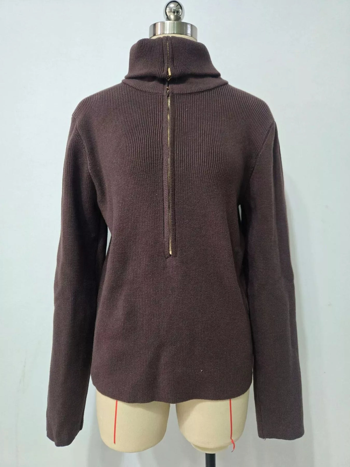 ribbed knit quarter-zip sweater – zipper | dropsona - neutral - usage example