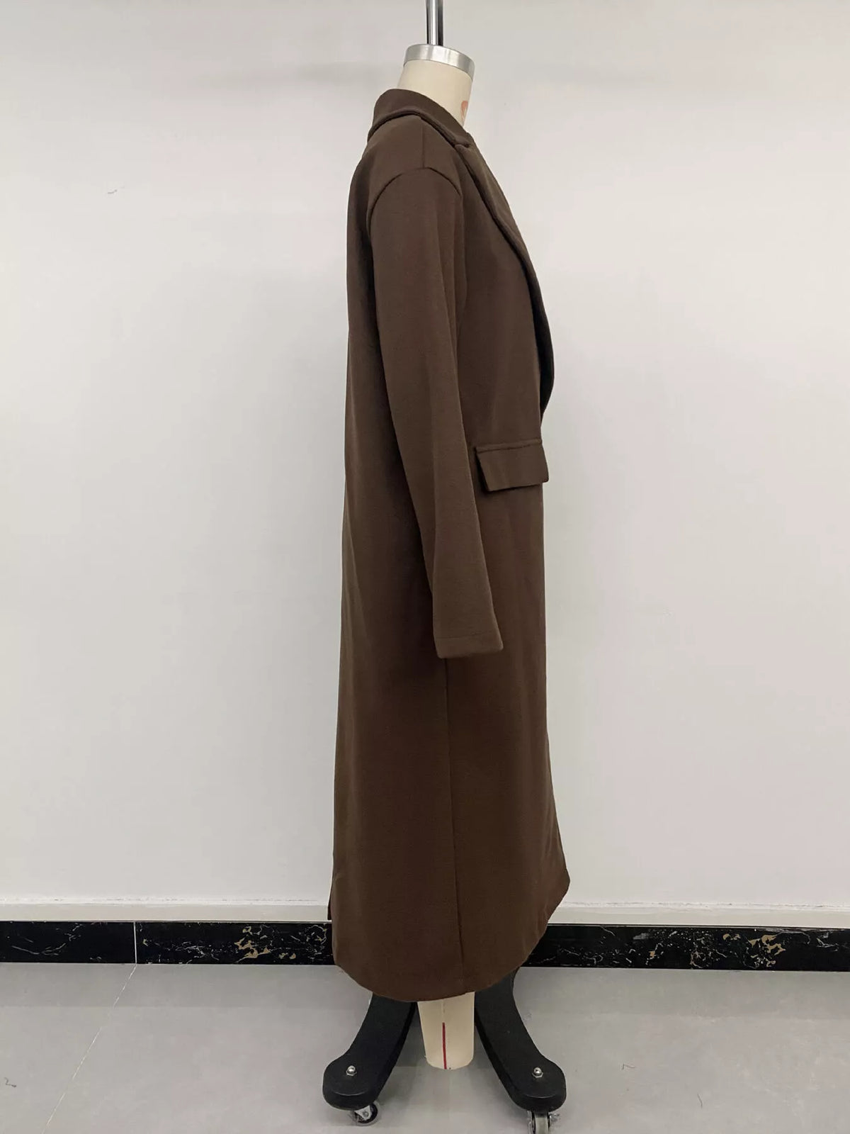 double-breasted longline coat – basic style | dropsona - neutral - packaging