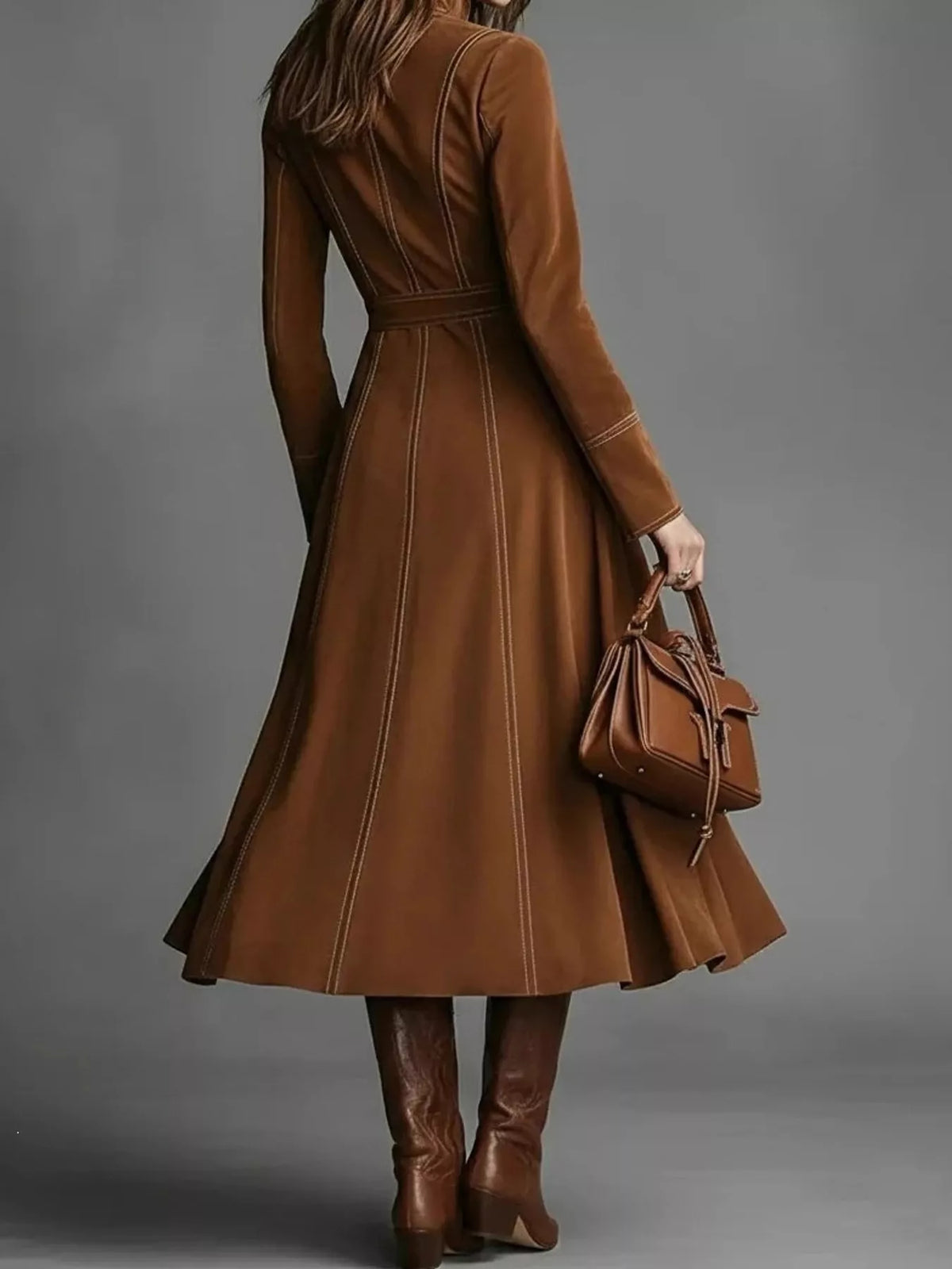 full size zipper front midi dress plus | dropsona - neutral - usage example