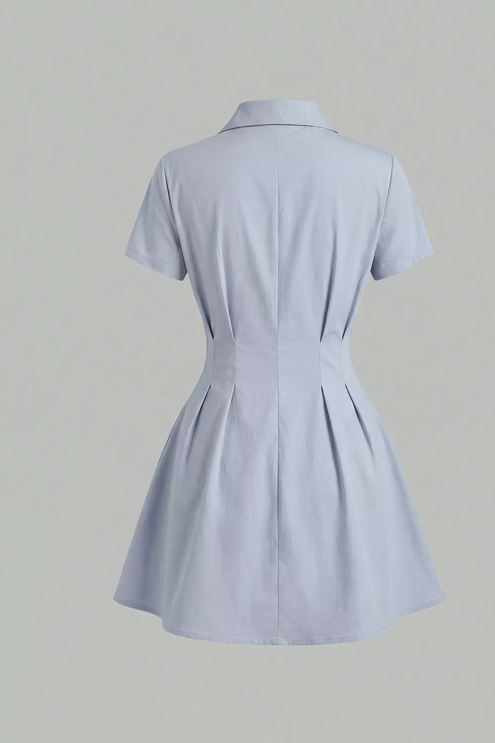 button up short sleeve shirt dress – buttoned | dropsona - neutral - size reference